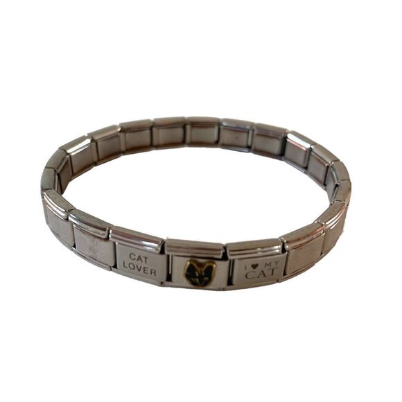 Italian Charm Bracelet I Love My Cat - Picture 2 of 3